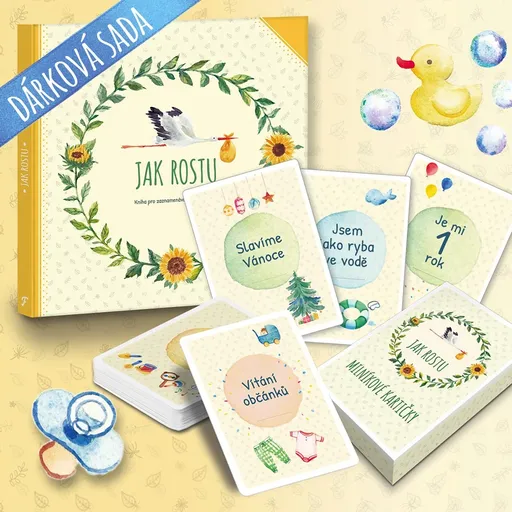 Dárková sada kniha Jak rostu a Milníkové kartičky