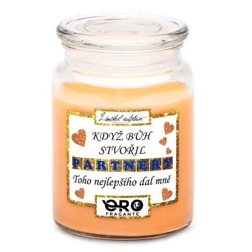 Svíčka Když bůh stvořil partnery (Vůně svíčky: Tropické ovoce)