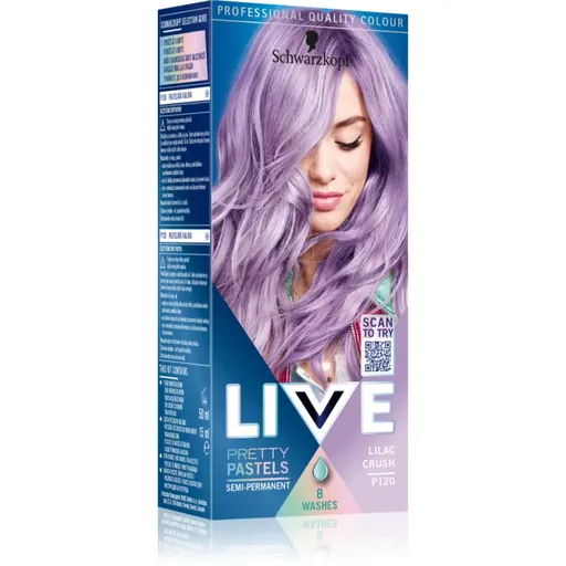 Schwarzkopf LIVE Ultra Brights or Pastel semipermanentní barva na vlasy odstín 120 Lilac Crush 1 ks