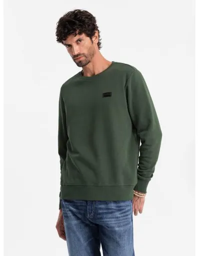 Pánská mikina s kovovou sponou tmavě zelená