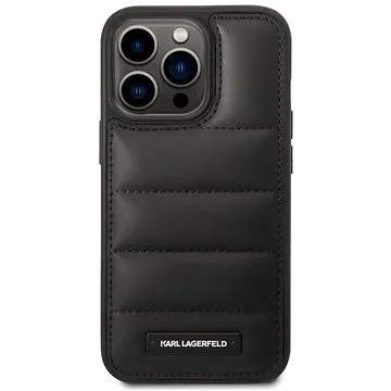 Karl Lagerfeld Quilted Puffy Metal Logo Zadní Kryt pro iPhone 14 Pro Max Black (KLHCP14XPSQAK)