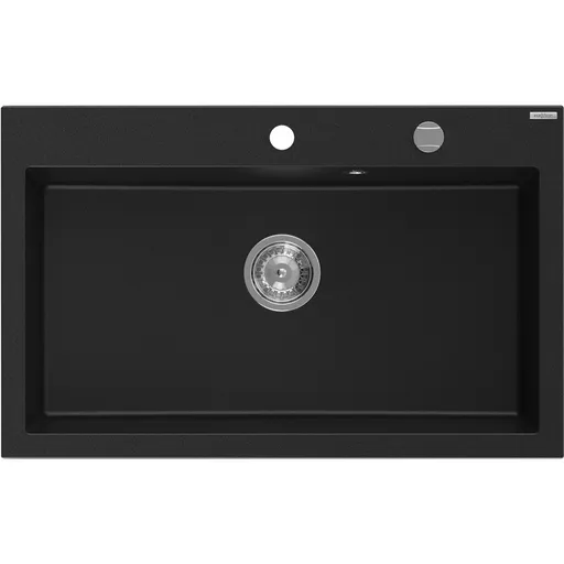 MEXEN Elix granitový dřez 1-miska 800 x 500 mm, černá, sifon chrom 6527801005-77