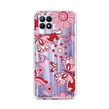 TopQ Kryt Realme 8i silikon Pink Butterfly 69878 (Sun-69878)