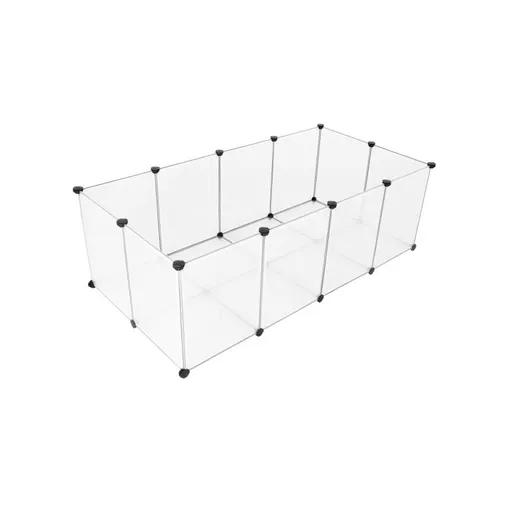 Ohrádka pro malá zvířata s podlahou, bílá