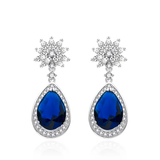 Agato Překrásné stříbrné náušnice s modrými zirkony AGT-E151PBL