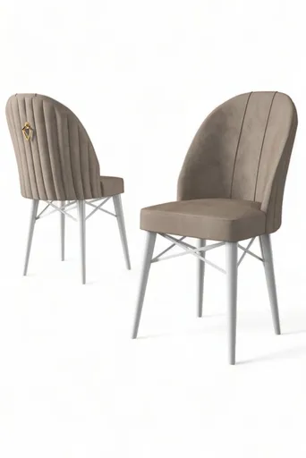 Sada židlí (6 kusů) Ritim - Cappuccino, White