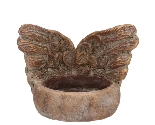 Zlatý antik cementový svícen andělská křídla Angel Wings Gold - 11*9*8 cm daan kromhout