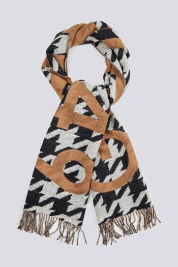 ŠÁLA GANT D1. HOUNDSTOOTH LOGO SCARF EBONY BLACK