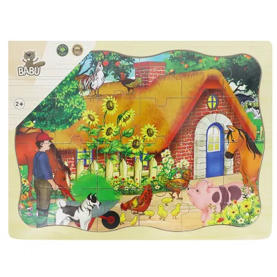 BABU - Dřevěné puzzle chaloupka - 24 dílků