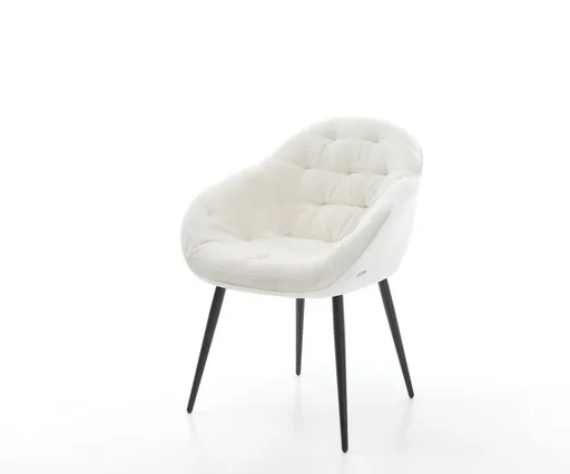 Jídelní židle Gaio-Flex bouclé měkký béžová 4-nohá zúžená černá