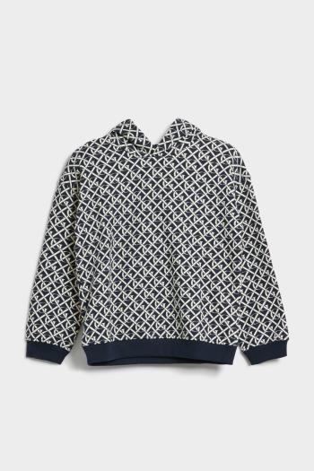 MIKINA GANT MONOGRAM OVERSIZED HOODIE EVENING BLUE