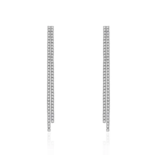 Agato Dlouhé štrasové náušnice se zirkony AGT-E262PW