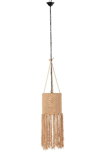 Závěsné bavlněné béžové světlo Macrame - Ø26*76cm 91060