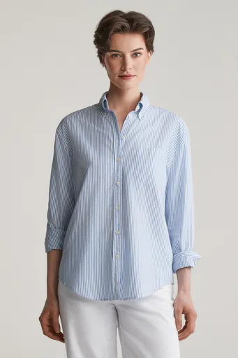 KOŠILE GANT REL LUXURY OXFORD STRIPED BD SHIRT PERFECT BLUE