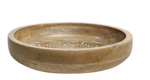 Dřevěná servírovací miska z mangového dřeva Tours Bowl - Ø 25*5 cm/ 1100ml Chic Antique