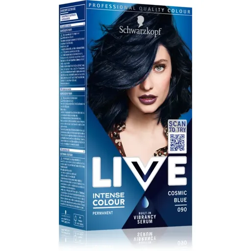 Schwarzkopf LIVE Intense Colour permanentní barva na vlasy odstín 090 Kosmická modrá 1 ks