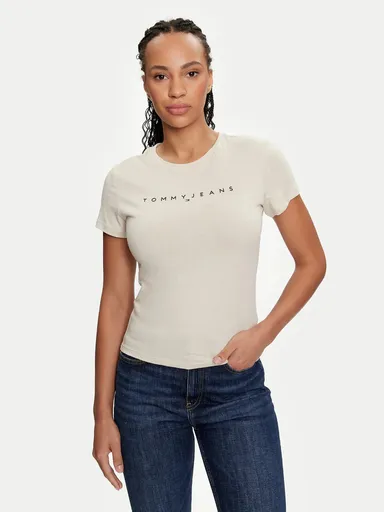 Tommy Jeans dámské béžové tričko DW0DW18398 XS