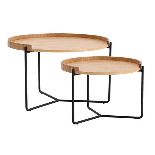 Odkládací stolek Mandy Natural, 2 ks