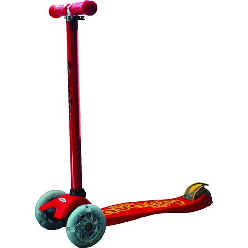 Dětská tříkolová koloběžka svítící  - červená