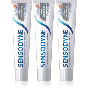 Sensodyne Extra Whitening bělicí zubní pasta s fluoridem pro citlivé zuby 3x75 ml