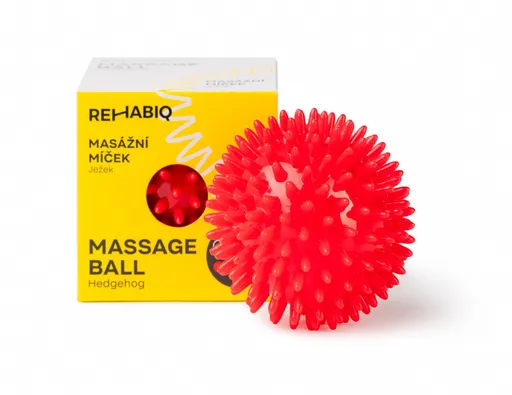 Rehabiq Masážní míček ježek 8 cm 1 ks červený