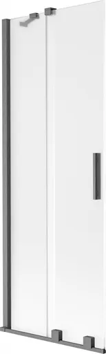 MEXEN/S Velar dvoukřídlá posuvná vanová zástěna 70 x 150, dekor, grafit kartáčovaná 896-070-000-31-66
