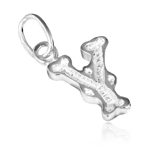 Stříbrný přívěsek 925 - písmeno Y s dekorací