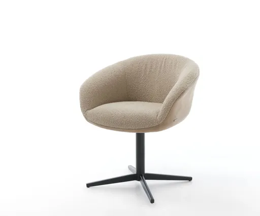 Jídelní židle Vinka-Flex s područkami mix materiálů béžová