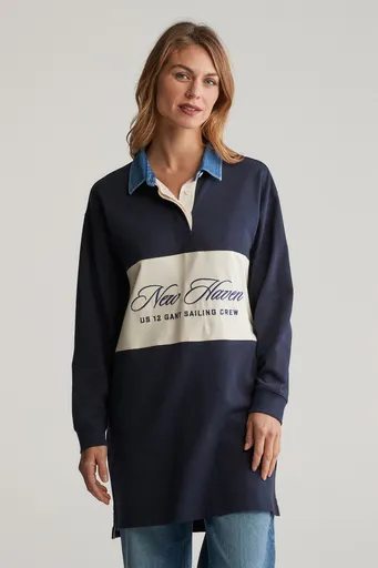 ŠATY GANT HEAVY RUGGER LS DRESS EVENING BLUE