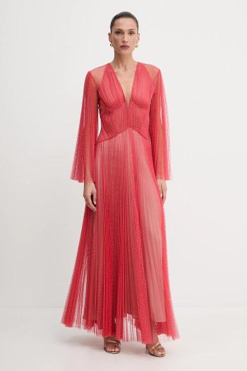 Šaty Twinset červená farba, maxi, áčkový strih, 251TS2141