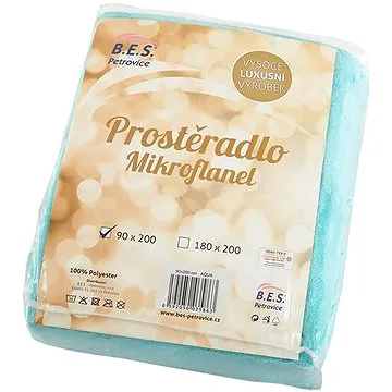 B.E.S. - Petrovice, s.r.o. Mikroflanelové prostěradlo EXCLUSIVE - Aqua 180 × 200 (2-003-0204)