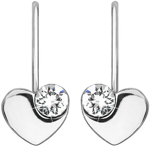 Evolution Group - Pavona Stříbrné srdíčkové náušnice s krystaly Swarovski 31299.1 bílé