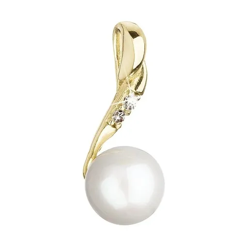 Evolution Group - Pavona Zlatý přívěsek s říční perlou a zirkony 94PZ00007