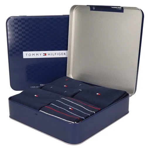 Dárková sada ponožek Tommy Hilfiger Roman – 4 páry, modrá