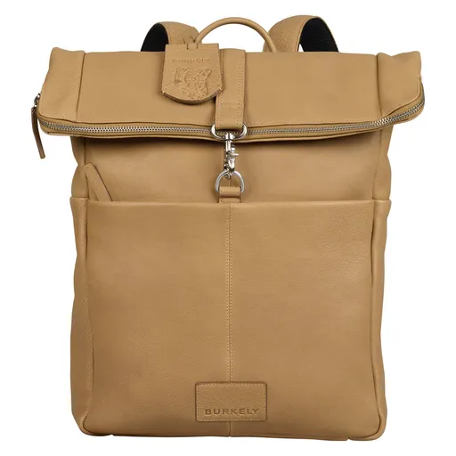 Rolovací dámský kožený batoh Burkely Roll - béžová