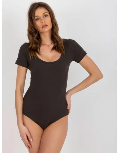 Khaki bavlněné body basic s pruhy