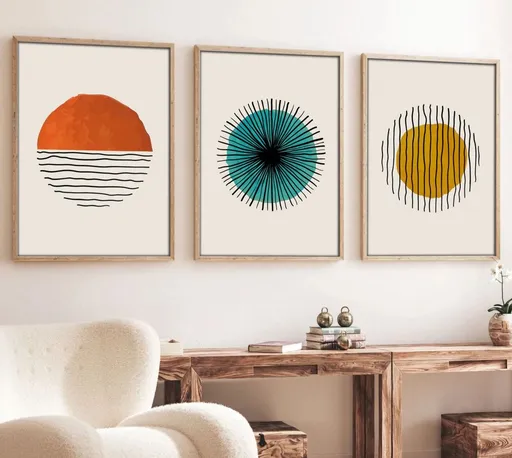 Dekorativní rámovaný obraz z MDF (3 kusy) Huhu12 - 70 x 50