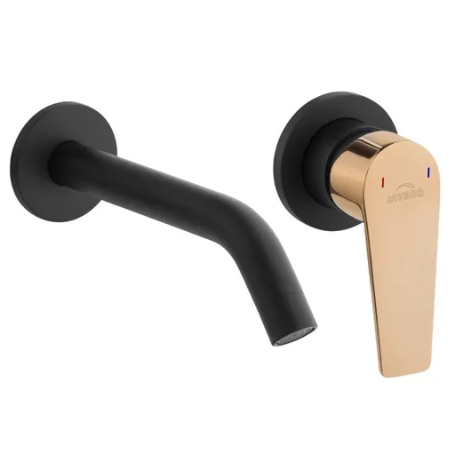 INVENA Podomítková nástěnná baterie MIDNIGHT, černá / růžové zlato TREND BP-35-U14-V