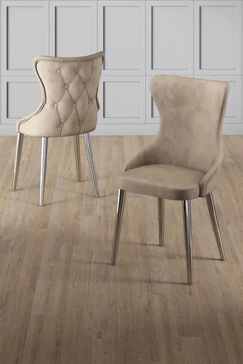 Sada židlí (6 kusů) Alpa - Cappuccino, Chrome