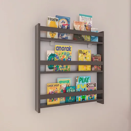 VCM Nástěnná police Kidos, antracitová