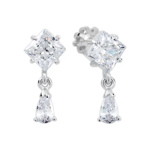 Soliter Třpytivé stříbrné náušnice se zirkony 436 001 00523 04