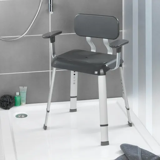 WENKO Koupelnová židle s opěradlem a područkami Secura Premium