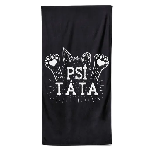 Osuška Psí táta black (Velikost osušky: 70x140cm)