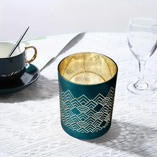 Gilde LED Skleněný svícen Barca, tyrkysový