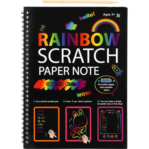 Teddies Škrabací notes duhový 10 listů