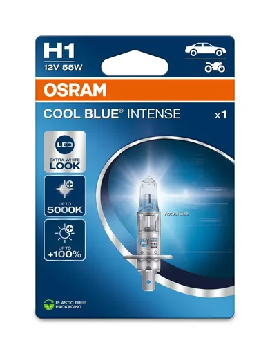 OSRAM H1 12V 55W P14.5s Cool Blue INTENSE NextGen. 5000K +100% 64150CBN-1BL
