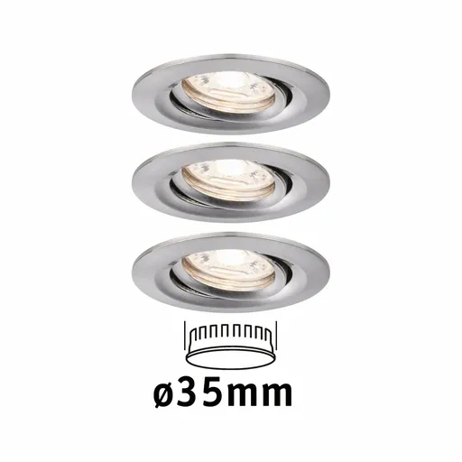 PAULMANN LED vestavné svítidlo Nova mini výklopné 3x4W 2700K kov kartáčovaný 230V 942.95