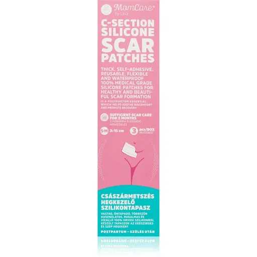 MomCare by Lina C-Section Silicone Scar Patches silikonové náplasti na jizvy po císařském řezu velikost S-M 3x15 cm 3 ks