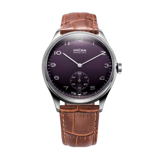 Vulcain Grand Prix - Small Second Purple - Brown Alligator (CITES)