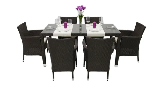 DEOKORK Zahradní ratanová sestava MODENA II. 1+6 (hnědá)